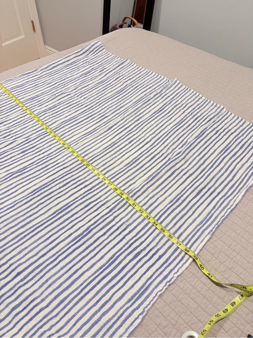 aden + anais Blue and White Striped Muslin Throw - Picture 4 of 4